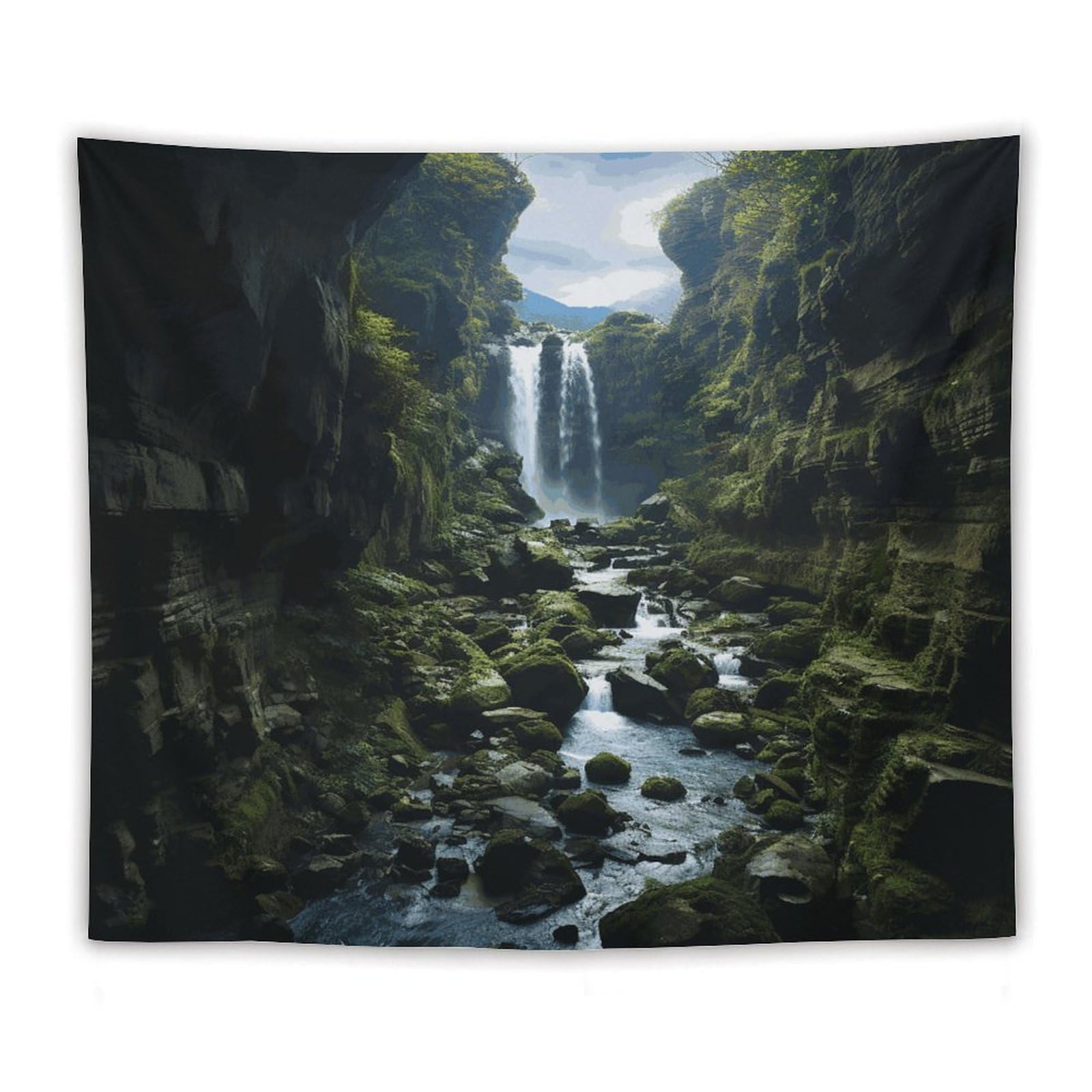 LDGSUPH Waterfall Cliff Tapestry Wall Hanging Decor Anti-fading Aesthetic Wall Tapestries Fashion Wall Blanket Decor Modern Wall Art Tapestry for Bedroom Home Decor 50"x60"