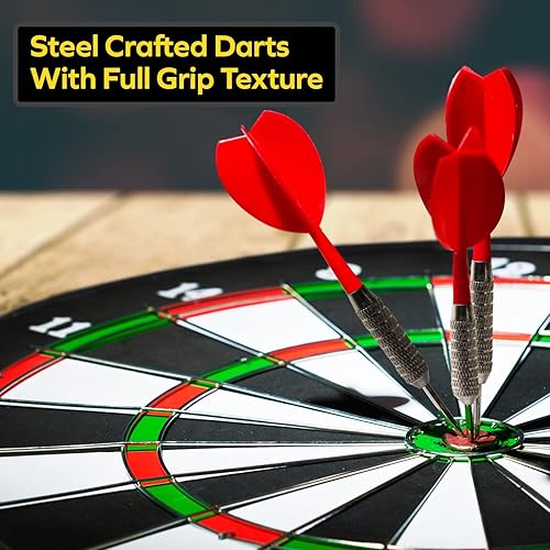 Miniatura 9 de THOUSAND OAKS BARREL CO. Juego personalizado de tablero de dardos y gabinete, tablero de dardos para adultos, 6 dardos de punta de acero, borrador y