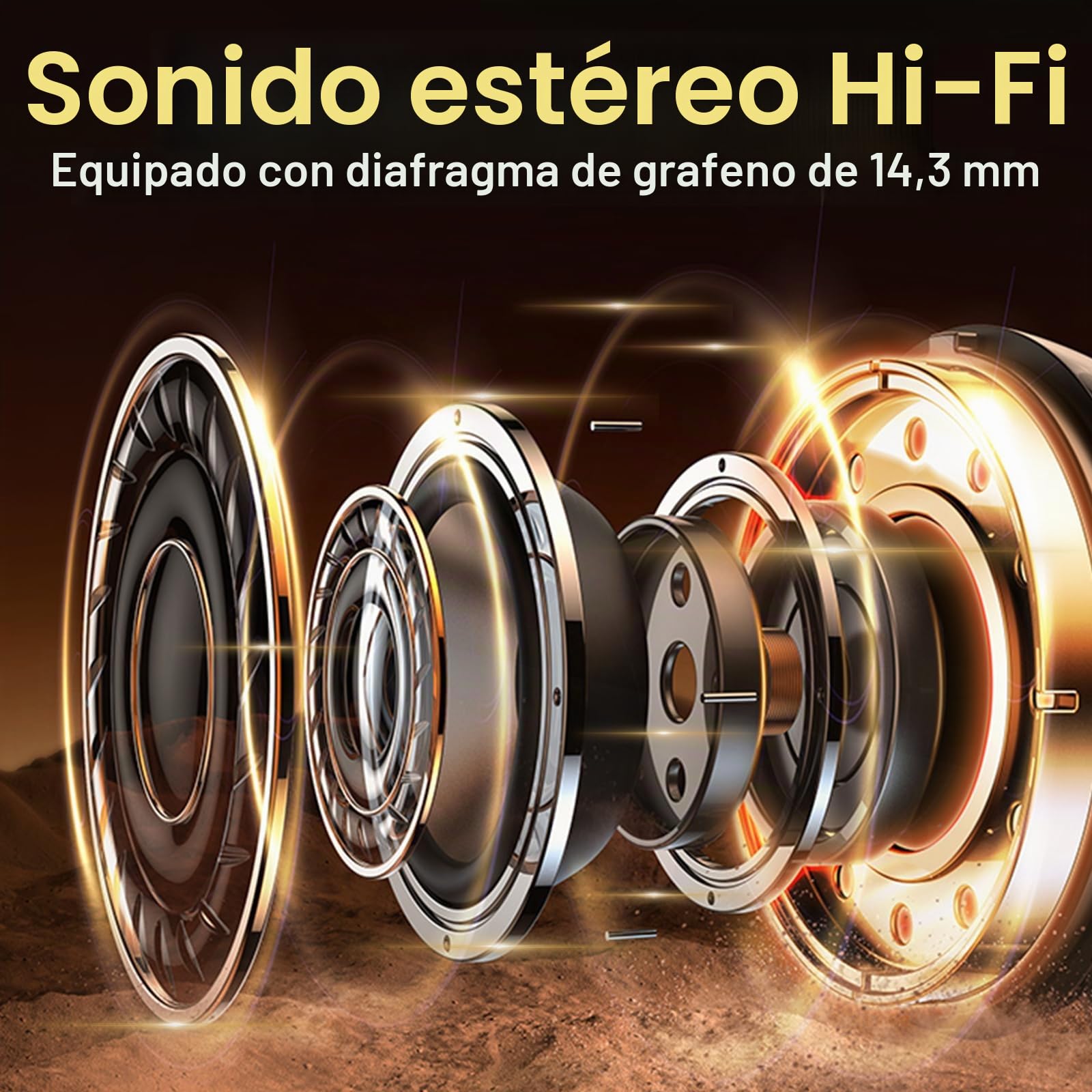 Auriculares Inalámbricos Deportivos, Auriculares Bluetooth 5.4 con App Inteligente y ENC Mic, 75H Cascos Inalambricos con Pantalla LED Digital, IP7 Impermeable Cascos para Gym y Running, Negro