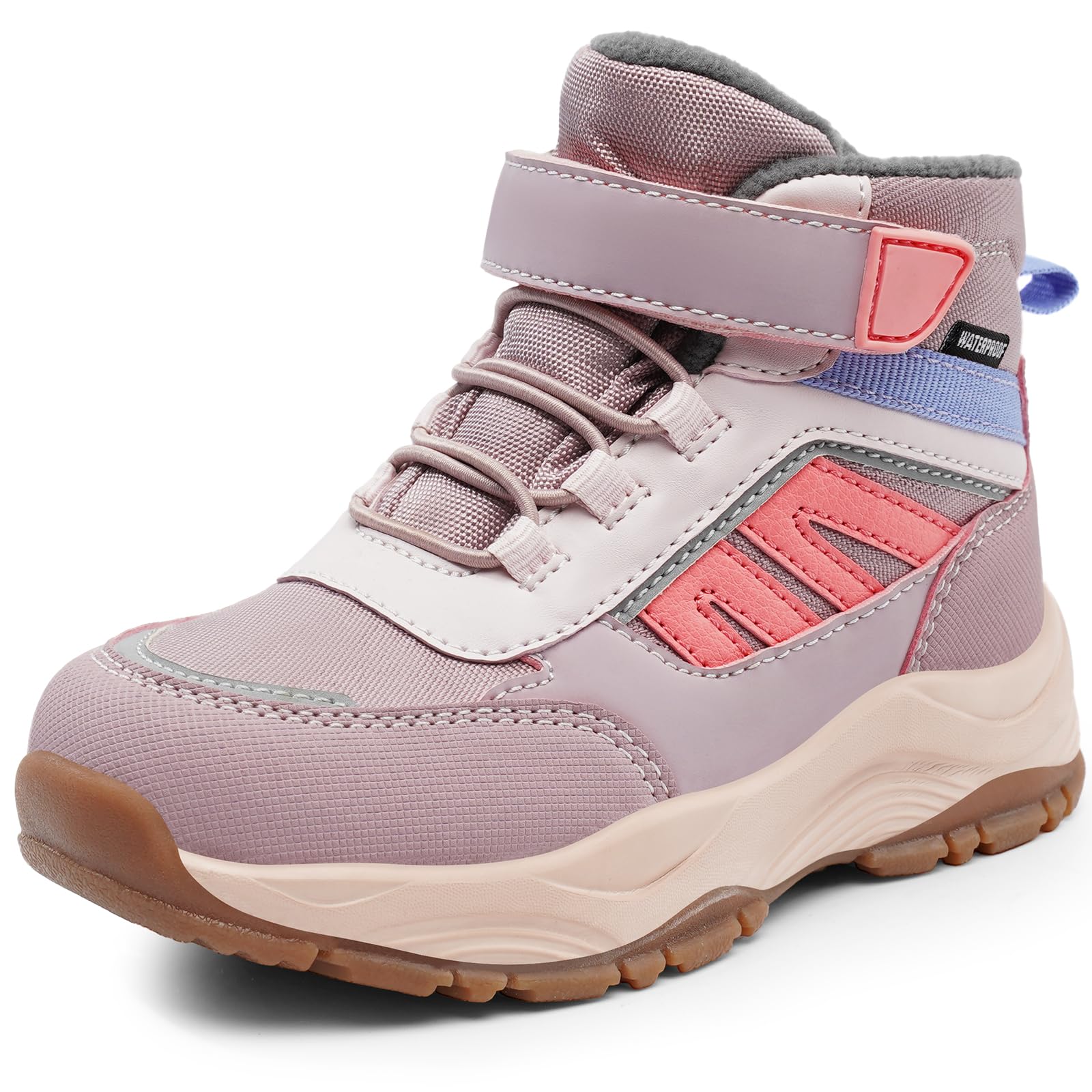 Harvest Land Kids Winter Boots Waterproof Girls Boys Snow Hiking Outdoor Boots Anti Collision Anti-Skid Mid Ankle Adventure Trekking Shoes