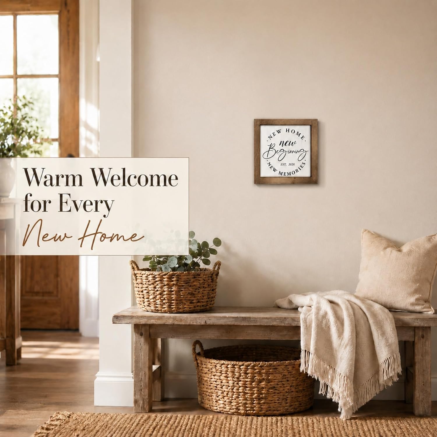 New Home New Beginnings New Memories Sign Housewarming Gifts Decor
