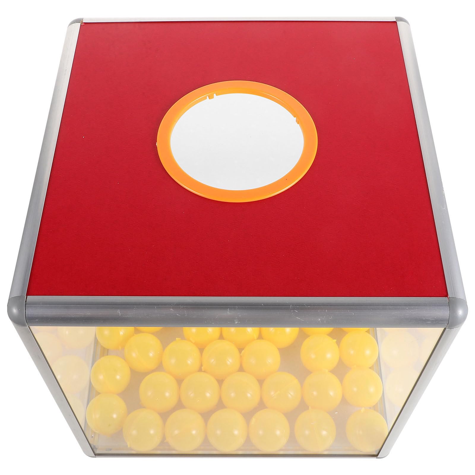 Scatola Lotteria Trasparente Rossa, Cubo Compatto in MDF e Lega