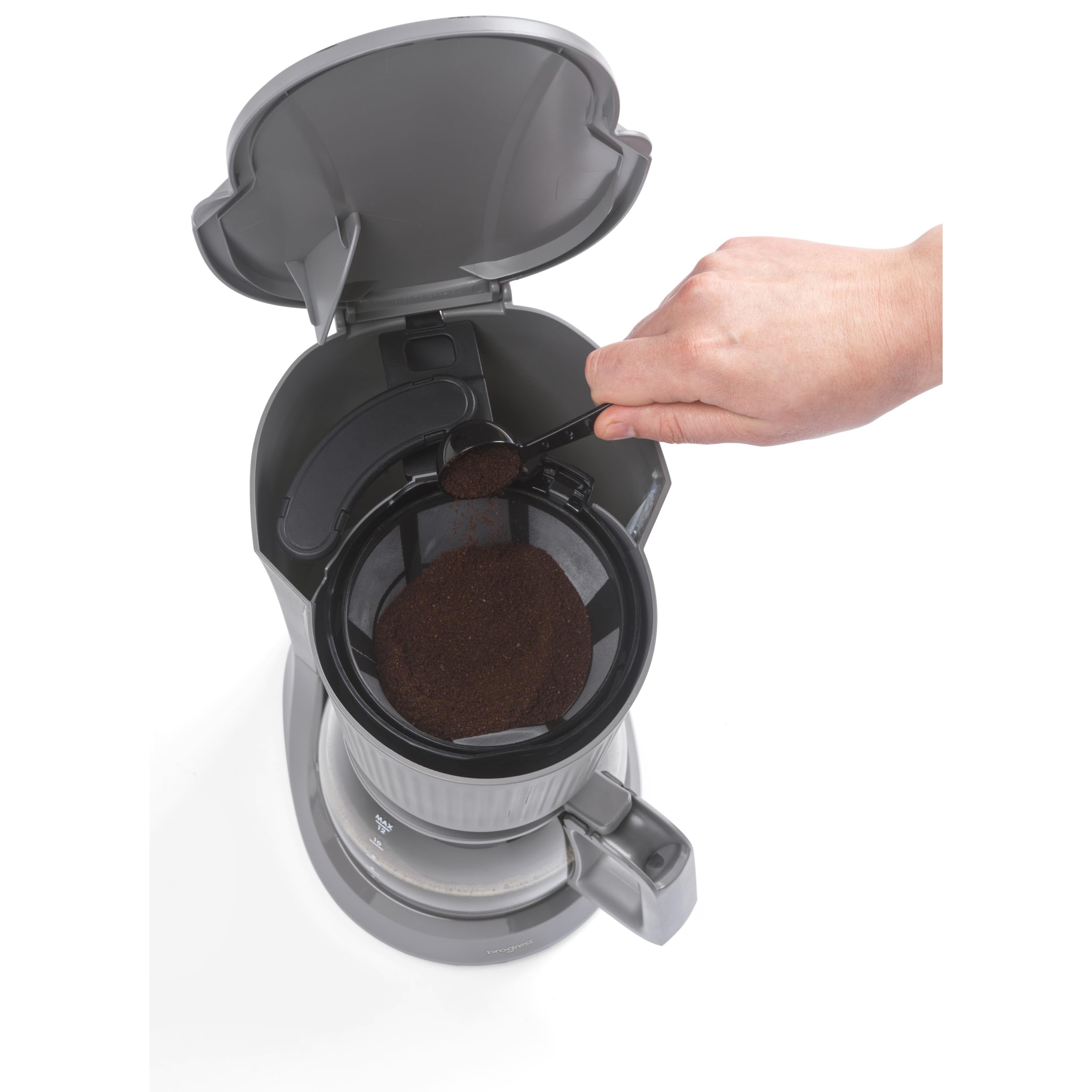 Progress Mellow Macchina da Caffè a Filtro Automatica – Funzione Anti-Goccia, Mantenimento in Caldo 30 Min, Spegnimento Automatico, Caraffa in Vetro 1,5 L, 750 W