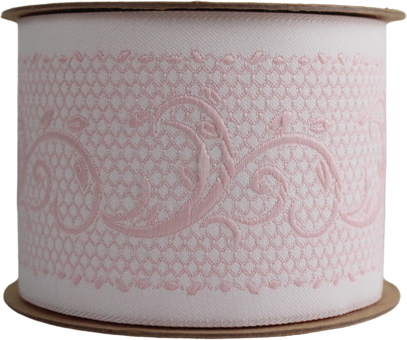 3.8 Yard Spool 2.67 inches Light Pink Briar Embroidered Curtain Trim Jacquard Ribbon for Your Drapes Curtains Drapery Banding Trim Tape V1 189