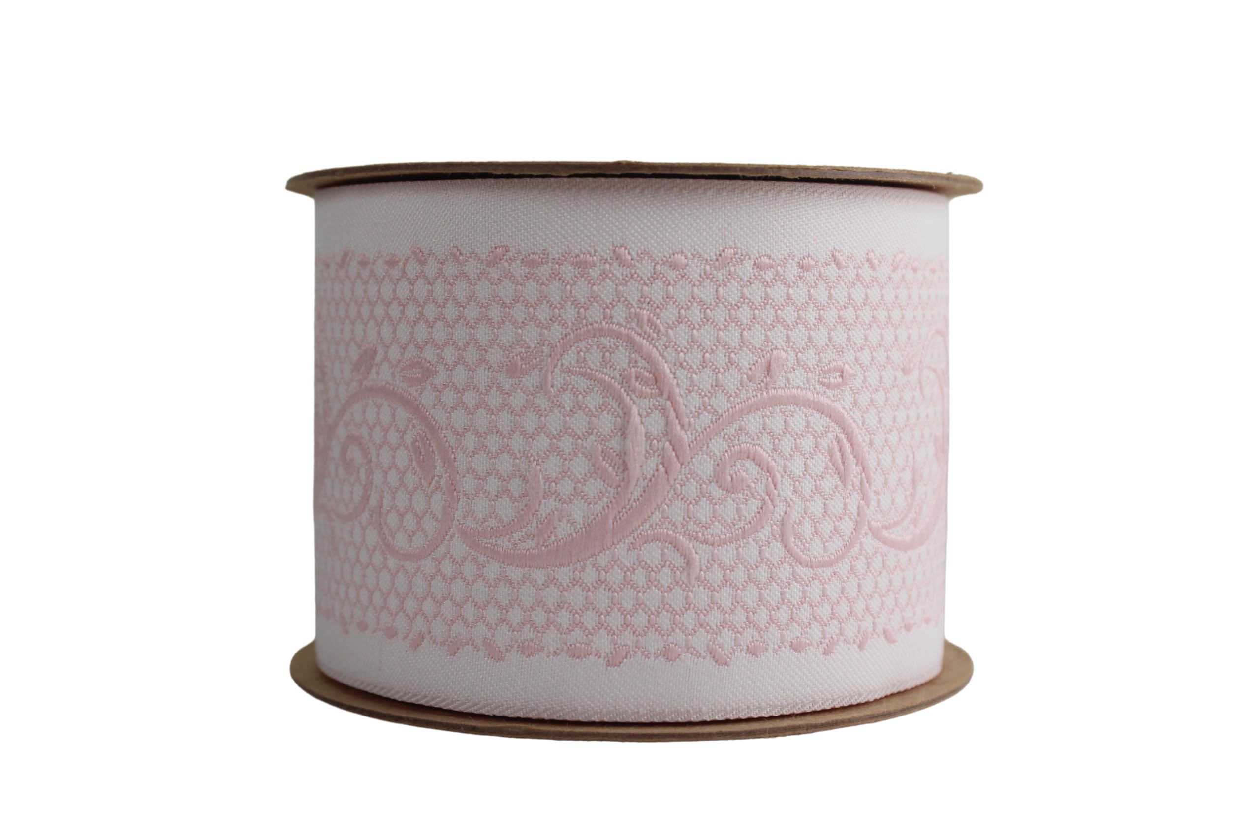 Ruban jacquard brodé rose de 3,8m pour sublimer vos rideaux et draperies