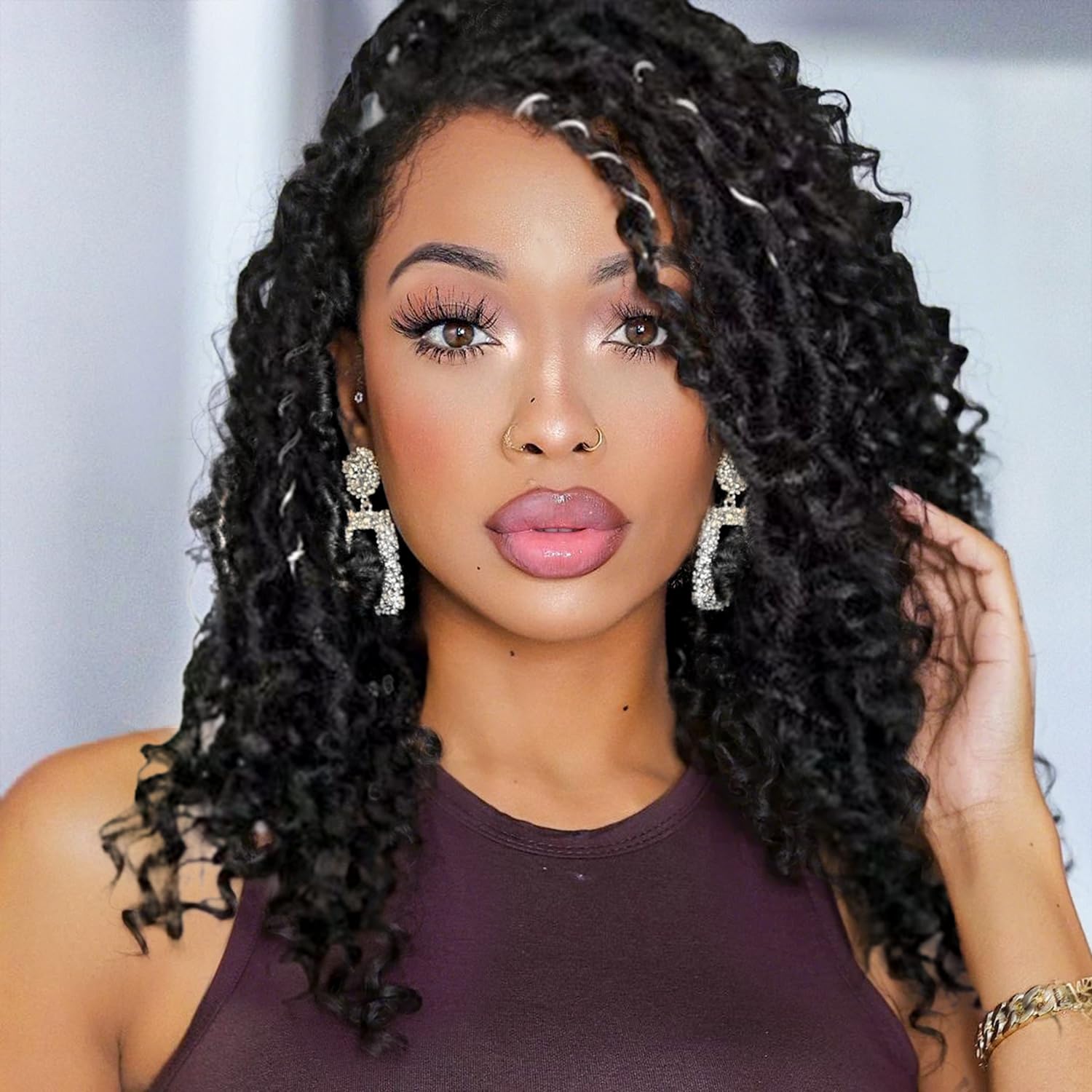 Goddess Locs Pre-Looped Faux Locs Crochet Hair with Curly Ends
