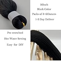 Vista 3 de Cabello trenzado para niños preestirado de 16 pulgadas, color negro, Yaki ez, trenzado para niños, trenzas sin nudos