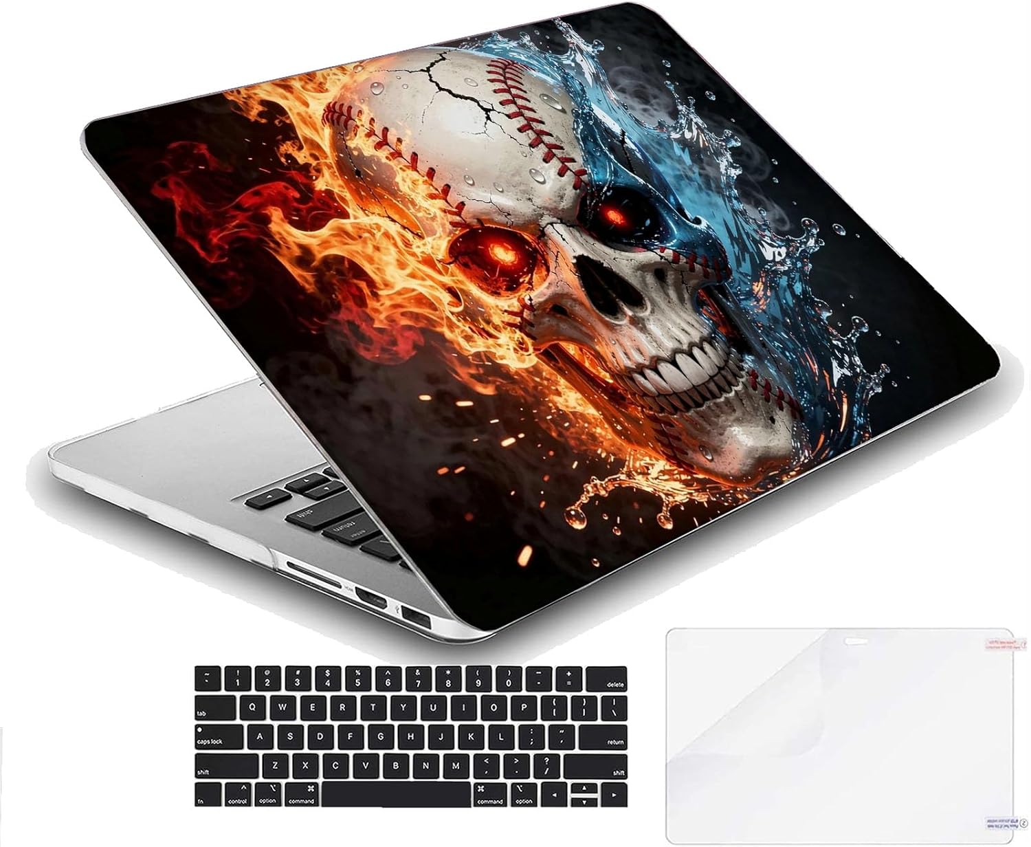 Compatible with MacBook Neo 13-inch, Hard Shell Case with Keyboard Cover and Screen Protector (A3404 A18 Pro chip, 2026 Release) - Baseball Skull MC21857