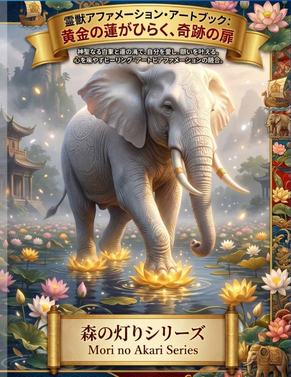 霊獣アファメーション・アートブック：黄金の蓮がひらく、奇跡の扉: 神聖なる白象と蓮の海で、自分を愛し、願いを叶える。心を癒やすヒーリング・アートとアファメーションの融合。 (森の灯りシリーズ)
