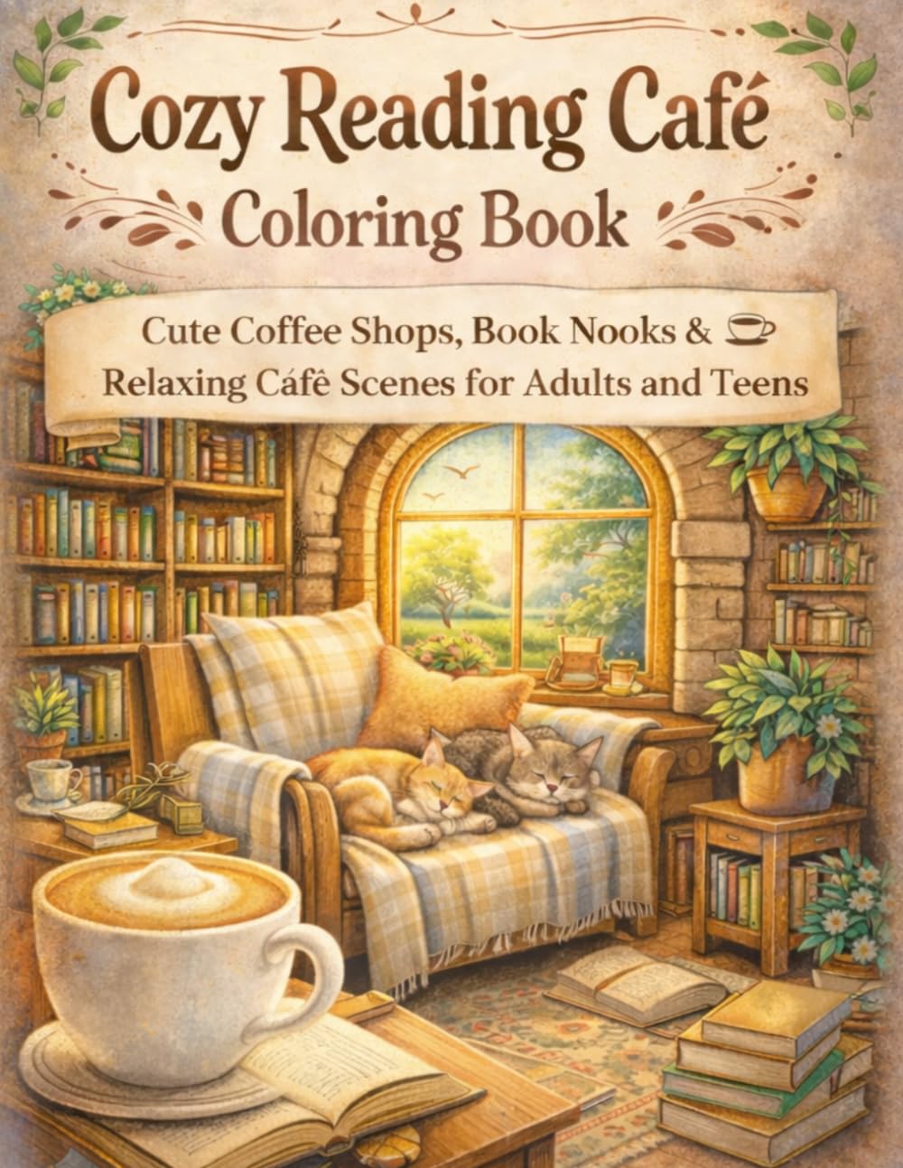 Cozy Reading Café Coloring Book: Cute Coffee Shops, Book Corners & Relaxing Café Scenes for Adults and Teens (Cozy Reading Coloring Series)