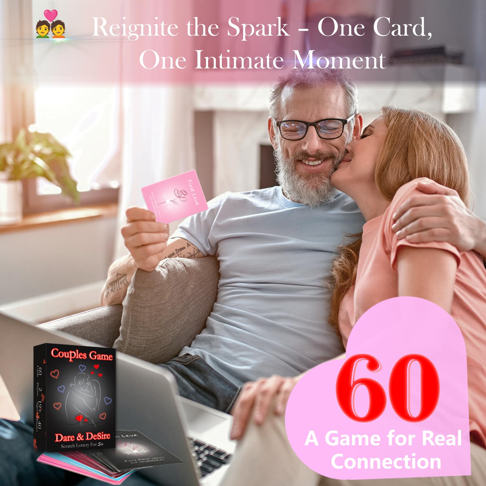 Naughty Scratch Off Date Night Ideas Juegos de parejas para adultos, 60 juegos de cartas de pasión para adultos, tarjetas románticas de regalo de San Valentín para parejas, juegos de dormitorio