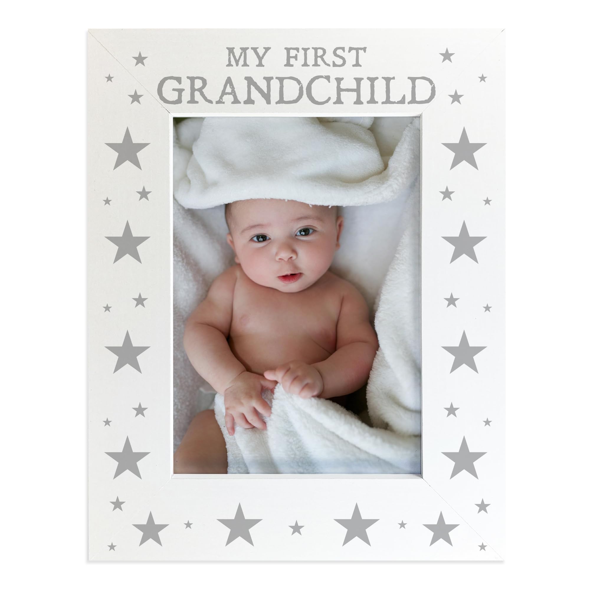 RED OCEAN Gift For Nanny Nan Grandma Nana My First Grandchild Photo Frame Gift For New Baby Boy Girl 7x5 White Frame Keepsake