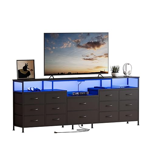 70.9" W Large TV Stand for 65/75/80 inchs TVs,14 Drawer