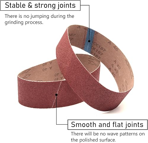 Miniatura 5 de Bandas de lijado de banda de 3 x 21 pulgadas, papel lijadora de óxido de aluminio de 3 x 21 pulgadas para lijadoras de banda de 3 x 21 pulgadas (4