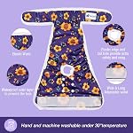 Pet Soft Washable Female Diapers (3 Pack) – Female Dog Diapers, Comfort Reusable Doggy Diapers for Girl Dog in Period Heat (Cute Flower, M)