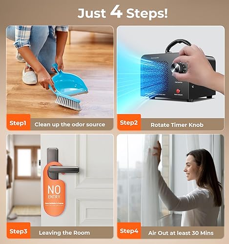 Miniatura 7 de Generador de ozono de 48,000 mg, máquina comercial de ozono para eliminación de olores, desodorante purificador de aire ionizador de O3 de alta