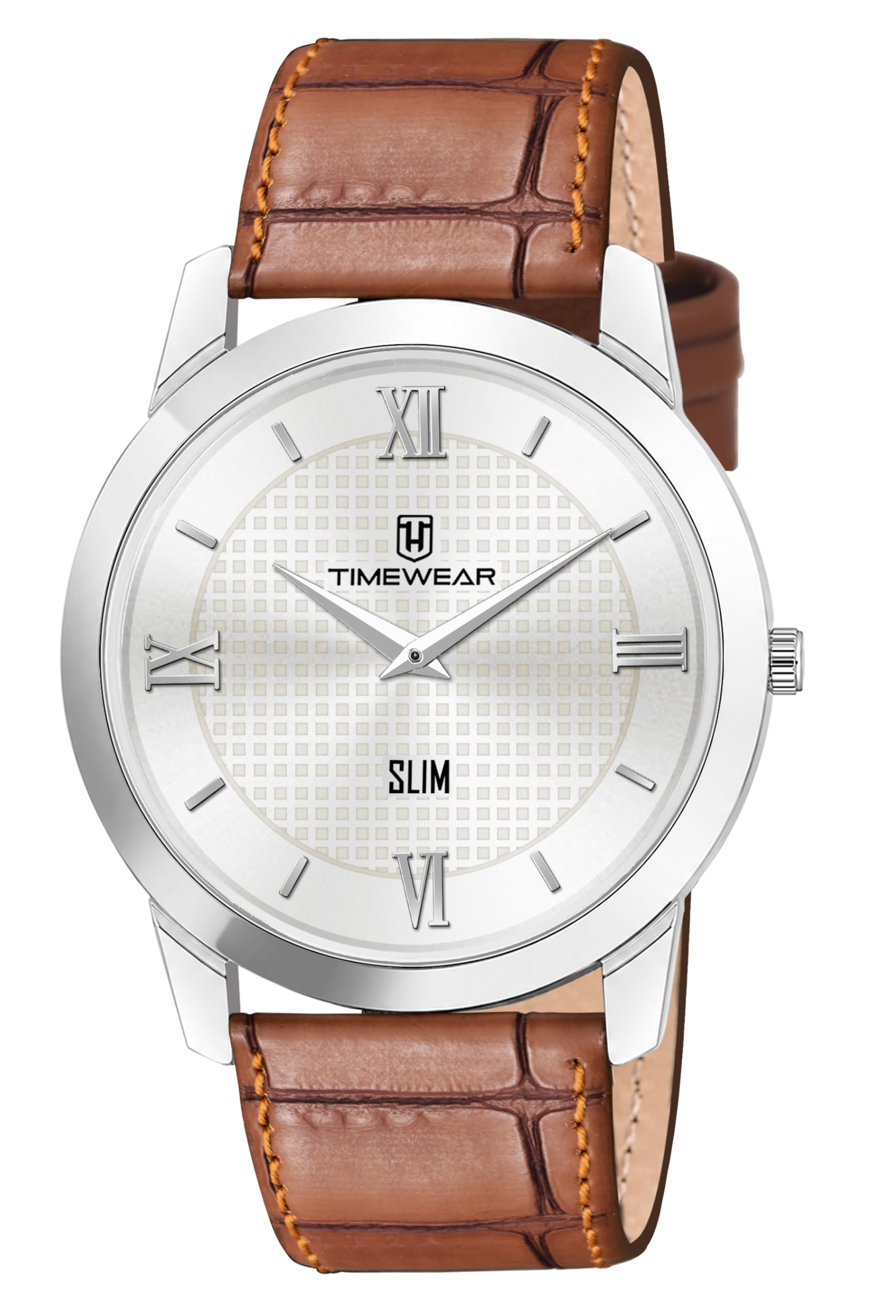 timewear Analog Slim Two Hands Leather Strap Watch for Men-picture-41