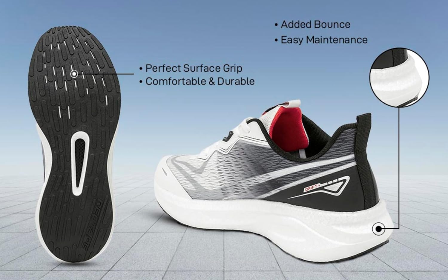 Red Tape Men's Road Running Shoes, Lightweight Breathable Upper Mesh Sneakers with Cushioned Insole, Slip-On Comfort, Ideal for Walking, Gym, Tennis, Outdoor Sports & Daily Casual Wear - Image 3