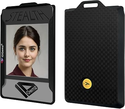 Badge Holder for Yubikey5 NFC Tokens - Holds up to 3 Badges - Stealth Black 1 Yubikey - Internal Slot