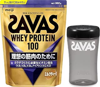 ザバス ホエイプロテイン100 ミルクティー風味 980g + プ…