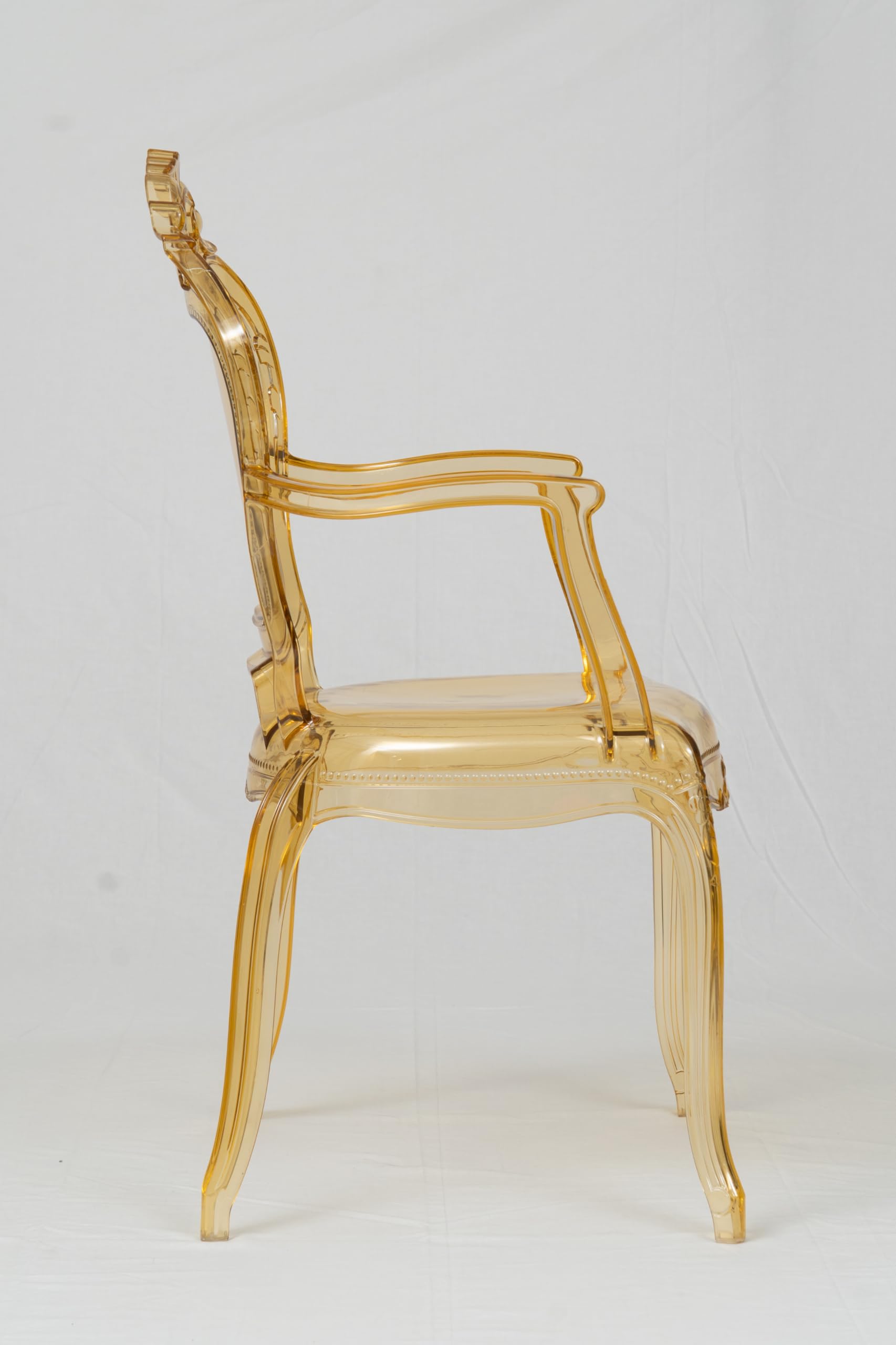 Biscottini Sedie in Policarbonato - Sedia con Braccioli Cucina Soggiorno 53x49x97,5 cm - Poltrone Barocche Sala da Pranzo Camera da Letto - Poltrona in Plastica da Esterno Moderna Matrimonio Cerimonie
