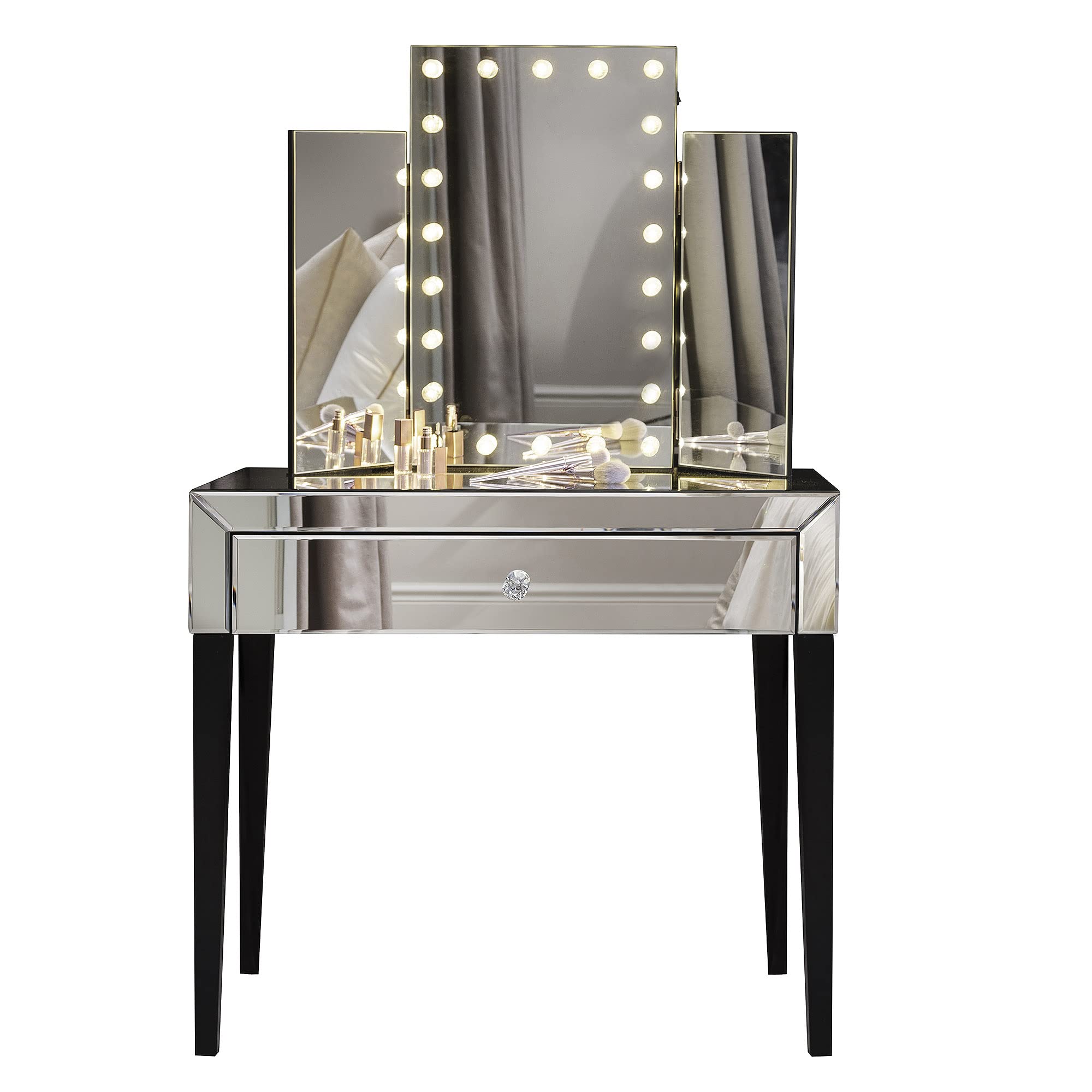 Buy CARME 2Piece Set Millie x Laguna Mirrored Dressing Table & Desktop