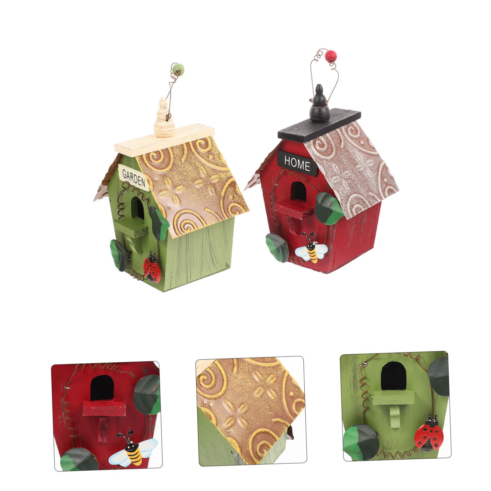 Vogelnest 2 Stück Hausform mit Seil für Gartenvögel