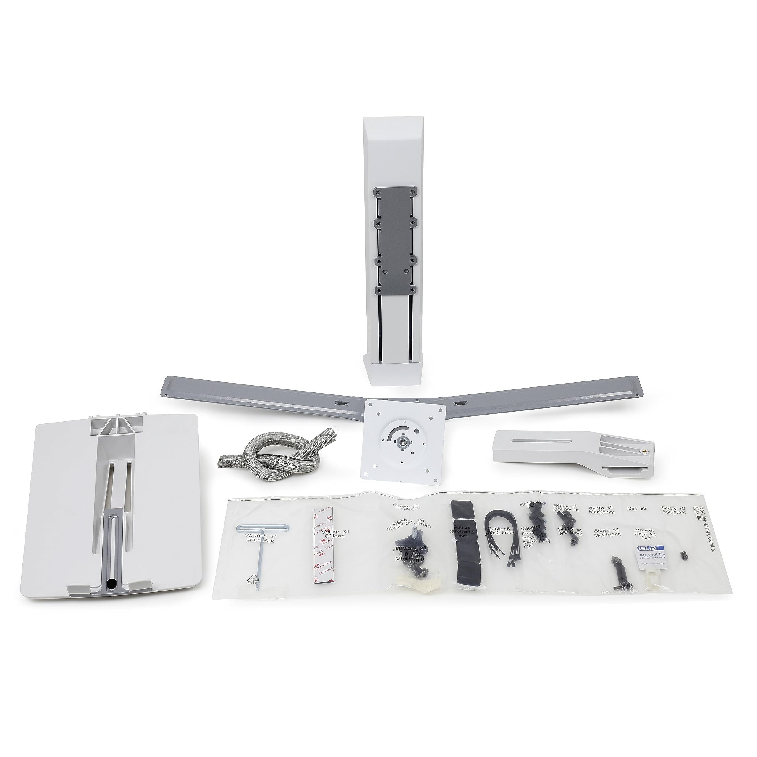 Ergotron – WorkFit Monitor and Laptop Kit – for Monitors Up to 24 inches, 6 to 16 lbs – Add-on for WorkFit-T, WorkFit-TL, WorkFit-TX and WorkFit Corner – White