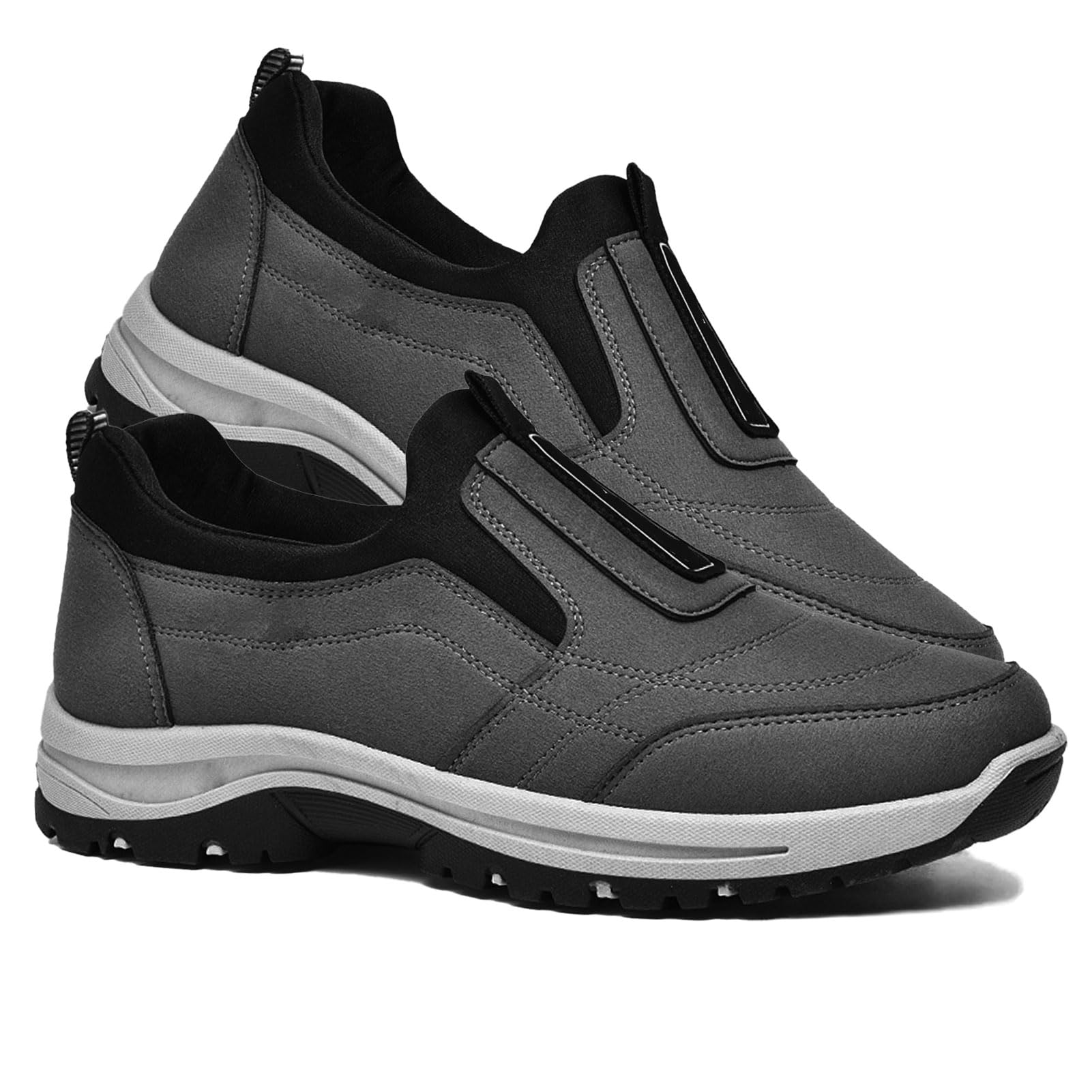 PTKG PTKG Deportivas Hombre Zapatillas Casual Mujer Zapatillas Hombre Sin Cordones Zapatos Ortopedicos Mujer Zapatos Anchos Hombre Zapatos para Caminar para Diabéticos,Gris,44/270mm