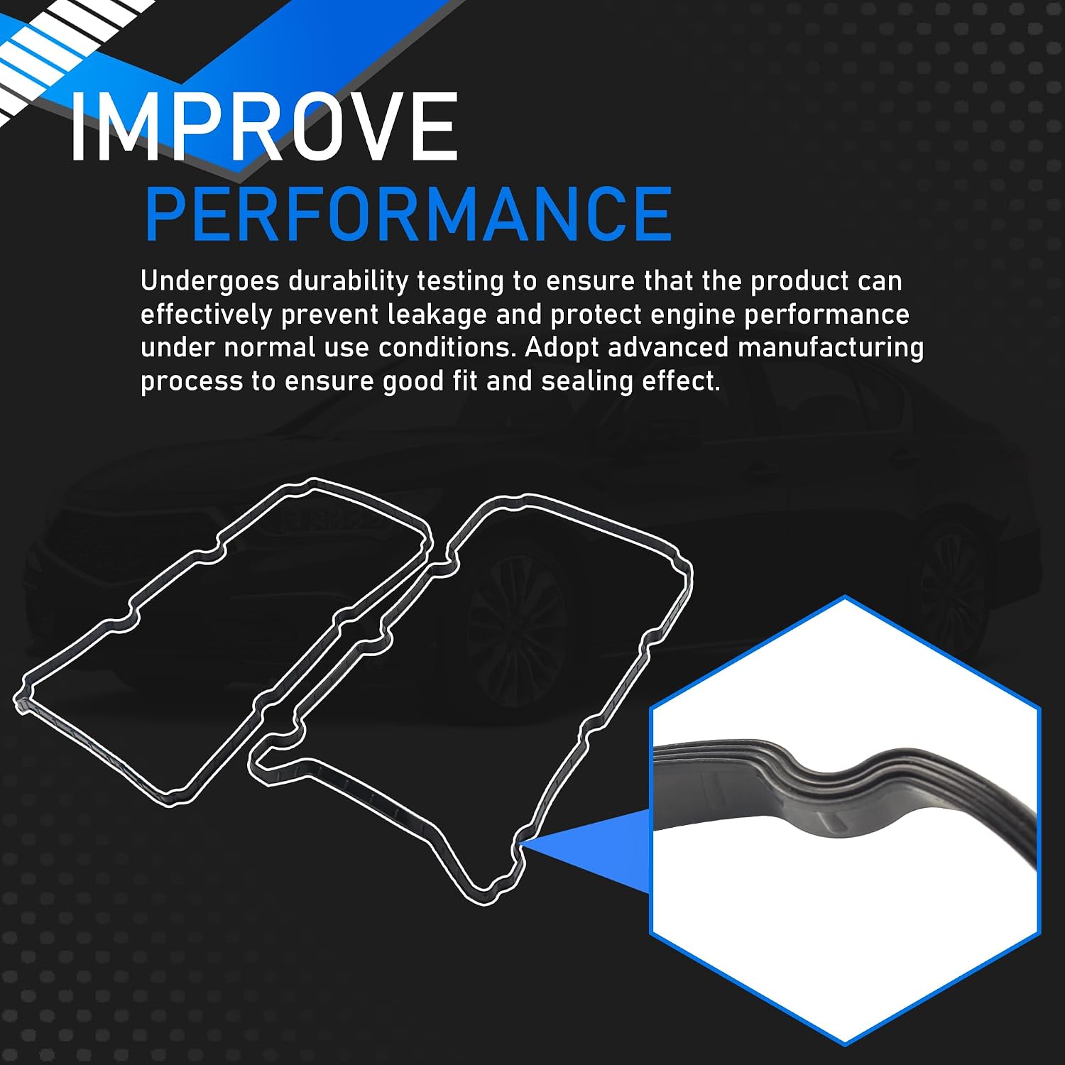 0362072 Engine Valve Cover Gasket with Spark Plug Seals and Grommets Compatible with 2013-2021 Acura Mdx RDX RLX TLX Honda Accord Crosstour Odyssey Replaces 0362055 VS50881SR 56065900