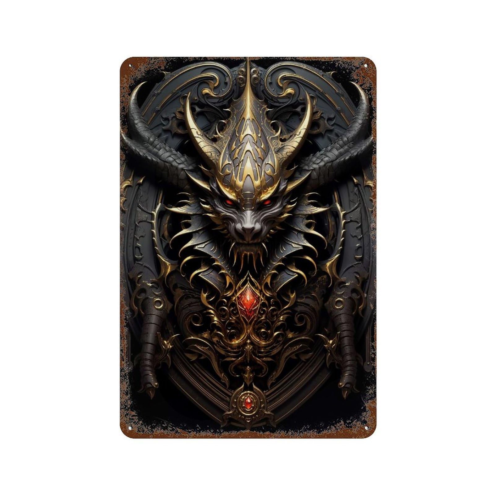 Dragon Lord Zodiac Retro Metal Sign 11.8"x7.9", Farmhouse Wall Decor for Garage, Pub Or Kitchen