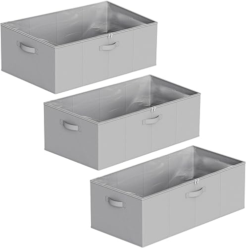 Miniatura 7 de SpaceAid Paquete de 3 contenedores de almacenamiento de 10 pulgadas de alto debajo de la cama, cubos organizadores de almacenamiento grandes debajo
