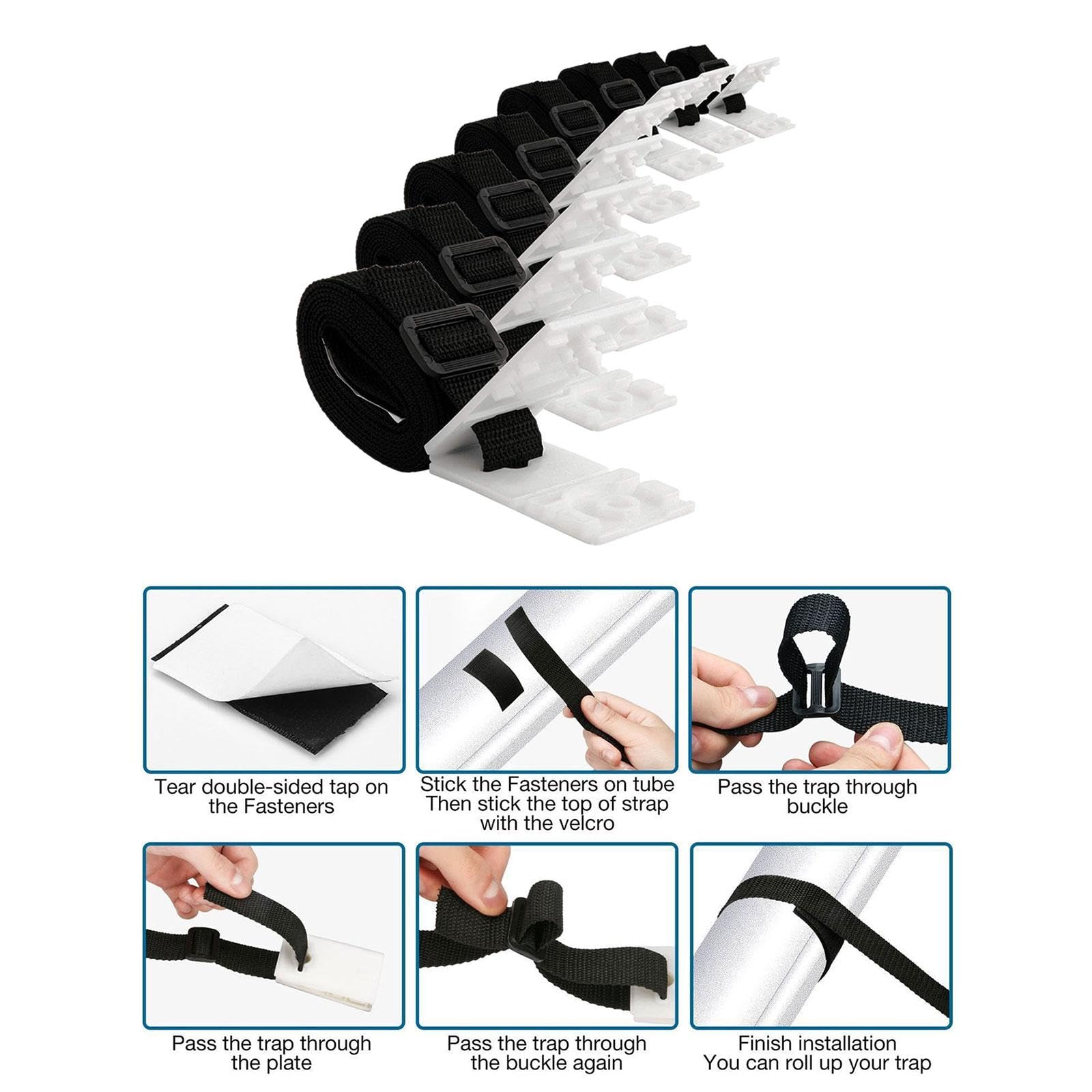 predolo Conjunto de 8 Cintas para Envoltura de Piscina, Accesorio de Enrollado de Cobertor Resistente y Ligero