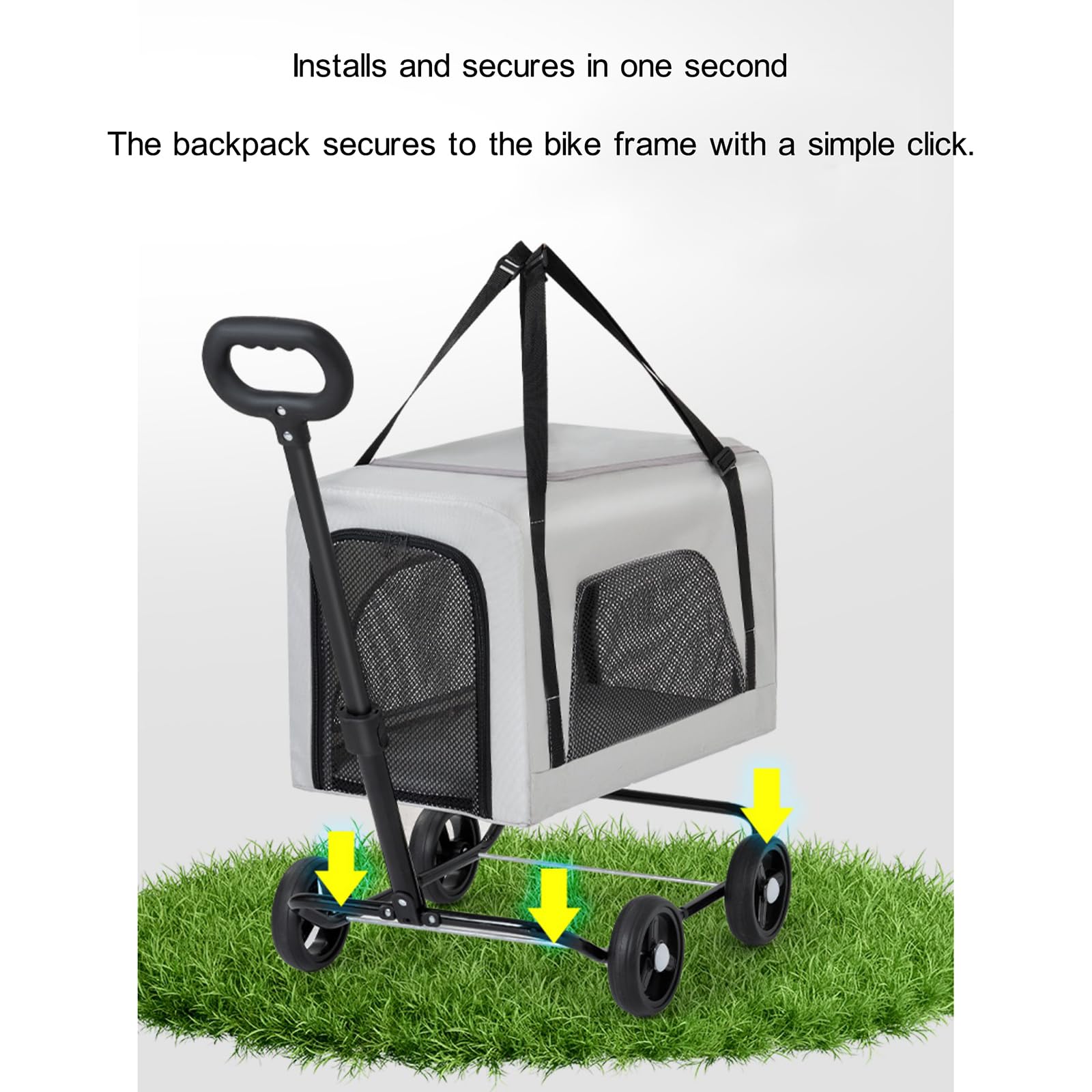 Sac De Transport pour Chat à roulettes, Sac De Transport Amovible avec Bol Et Tapis, Chariot RéTractable Et Pivotant, Parfait pour Voyager en Voiture, en Train Ou en Avion (Gray)