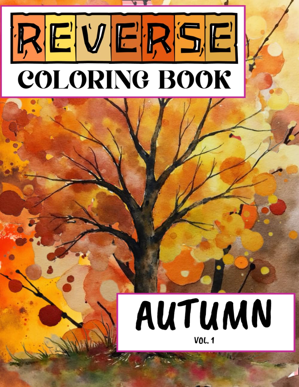 Livre de coloriage inversé automne pour dessiner et se détendre au coin du feu