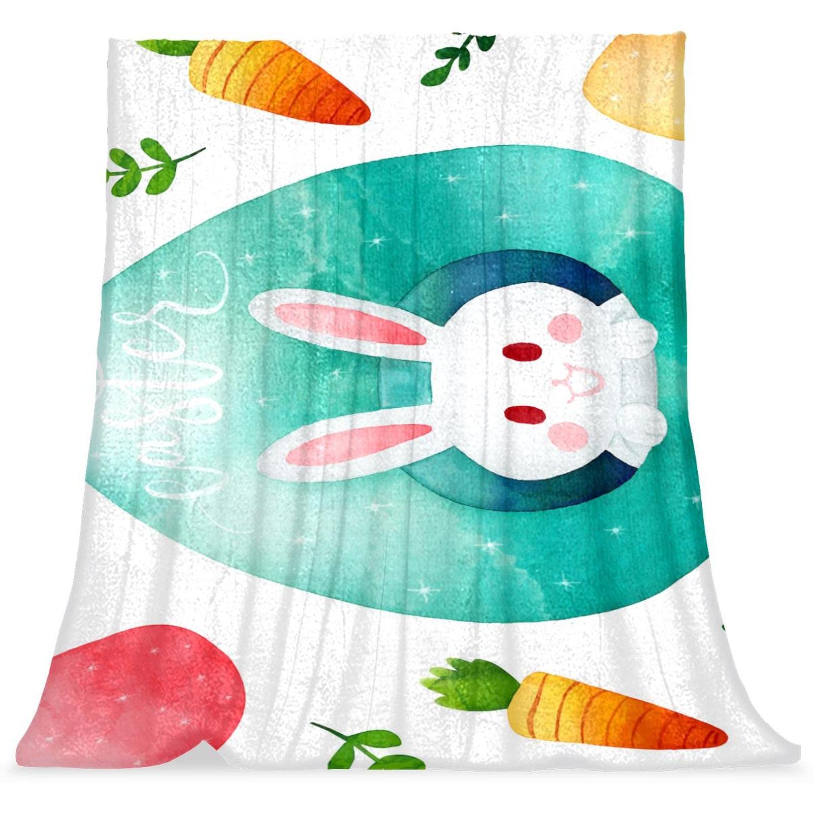 Couvre-lit oeuf de lapin de Pâques TBOUOBT couverture douce pour lit enfant