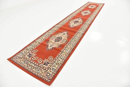 Vista 444 de Unique Loom Reza Collection- Alfombra, Polipropileno, Marrón Marrón/ marfil