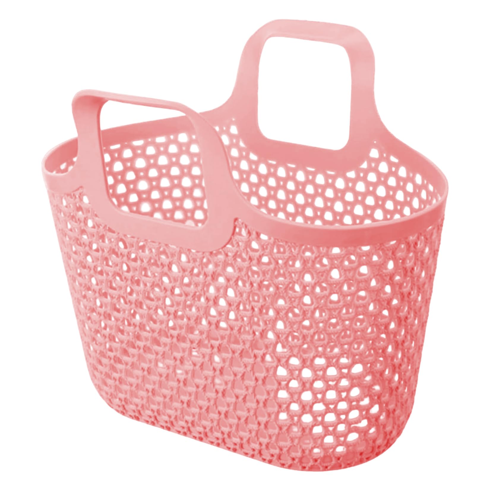 Cesta de ducha portátil, cesta de plástico hueca con doble asa, de ducha de gran capacidad para lavandería, baño, almacenamiento en dormitorio universitario y 1