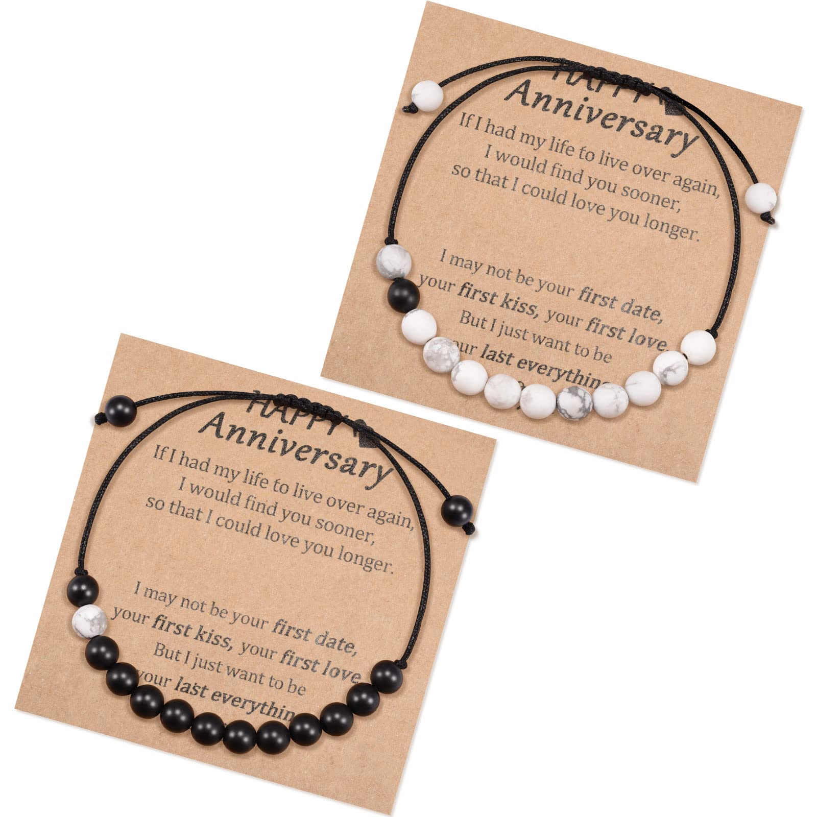 YELUWA 2 Pcs Pinky Promesa Pulsera Para Parejas Soulmate Best Friends Man Matching Distancia Relación Regalos Para Mujeres Hombres Con Caja De Regalo Tarjeta De Mensaje