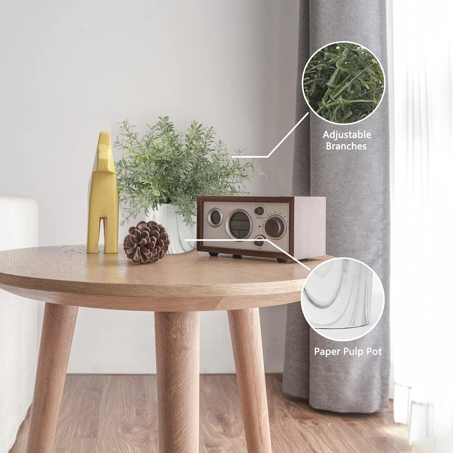 Hollyone Faux Plants Indoor Artificial Mini Potted Plants Plastic Green Plant Small Fake Plants Eucalyptus Decor in Pots for Home Table Room Bathroom Decor image 2