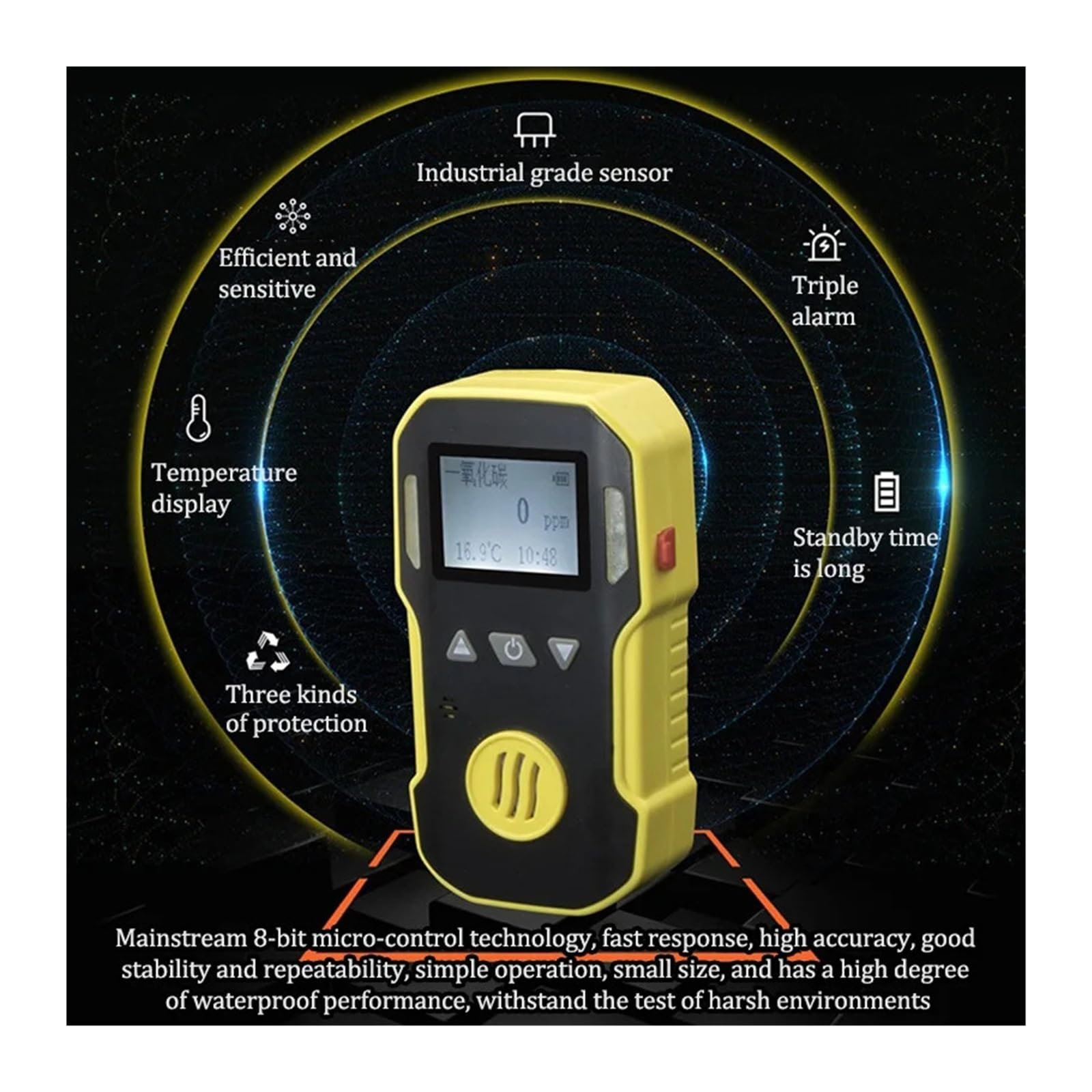 Detector de Gas con alarmas vibratorias, visuales y sonoras. Analizador Profesional Fugas NO2 for el Trabajo hogar Alta sensibilidad para Laboratorio