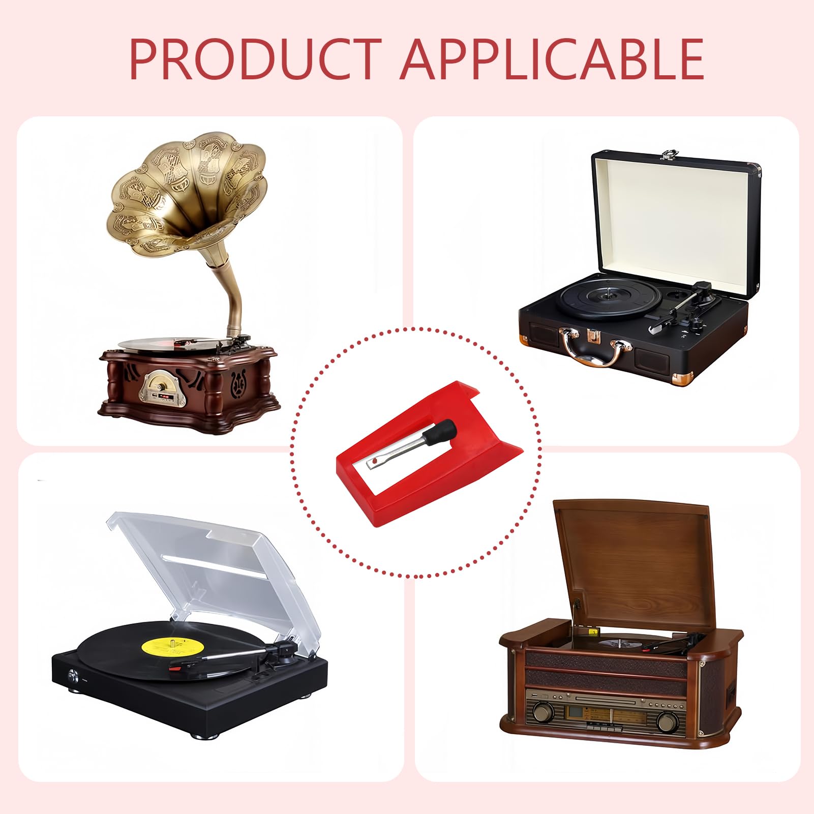 Testine Ricambio Per Giradischi - 3 Pezzi Rubino, Per 33/45/78 Giri - Foto 11