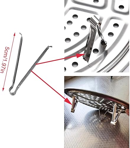 Miniatura 2 de Paquete de 6 patas extraíbles para estante de vapor, soporte de bandeja de vapor desmontable, patas de acero inoxidable, soporte de vapor de 2.0