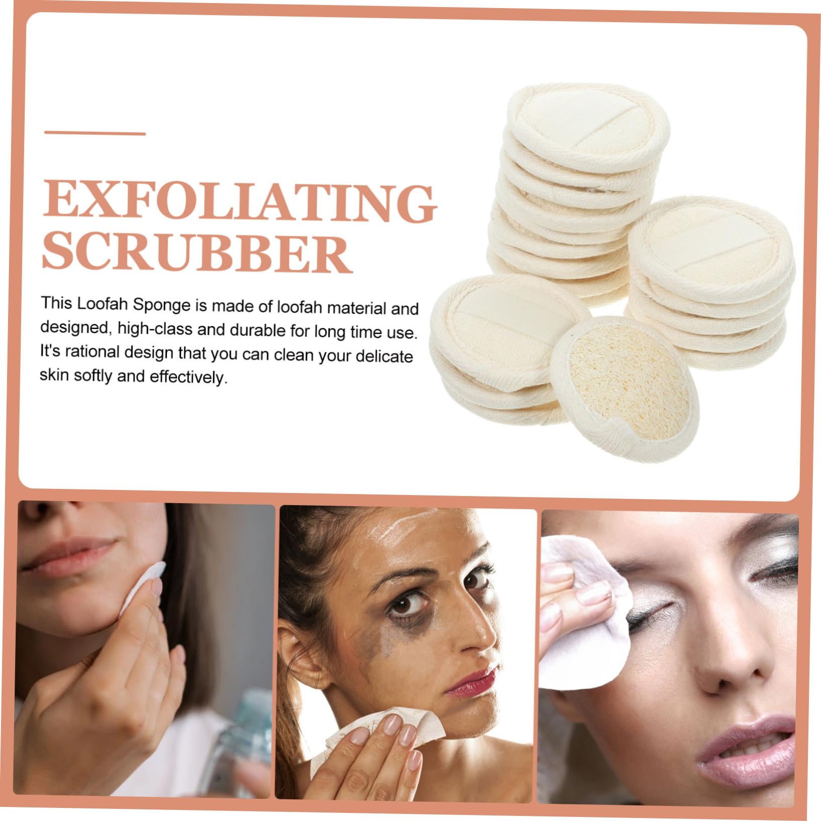 18 piezas Esponjas Redondas de Lufa Exfoliantes y Suaves Almohadillas Faciales para Limpieza Profunda y Masaje Corporal para Bebés y Uso Diario