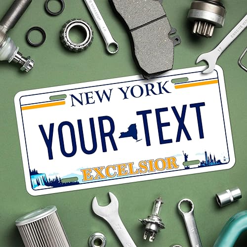 Miniatura 6 de Placa de matrícula personalizada de Nueva York, placa de matrícula falsa personalizada de 50 Estados para letrero frontal del automóvil, de 6 x 12