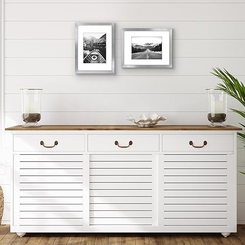 Vista 120 de Americanflat Portarretratos de 8 x 12 pulgadas con plexiglás pulido, juego de 2 portarretratos de 6 x 8 pulgadas con paspartú o para fotos de 8 x 12