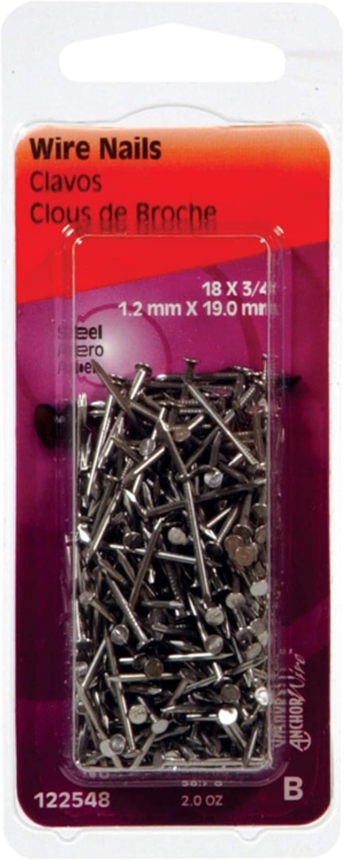Bright Wire Nails, 3/4In. x 18, 2oz. Wire Brads