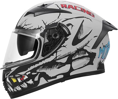 Miniatura 2 de Casco de Motociclista de Cara Completa Certificado DOT  Cáscara Ligera de ABS, Modelo de Bicicleta de Calle con Protector Solar y Visera