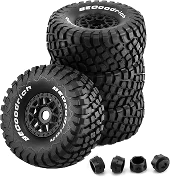 1/8 RC Short Course Truck Tires And Wheels 17mm Hex OD 140mm 1/7 All Terrain Off Road Tyres For 17 18 RC Buggy Truck Car HSP TRAXXAS UDR DF7 FS Atom ARRMA Mojave YK4072 DF7 4PCS Black
