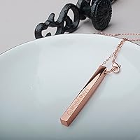 Vista 6 de Collar vertical personalizado para mujer, collar personalizado de regalo con nombre, collar de barra de oro, elegante joyería personalizada, collar